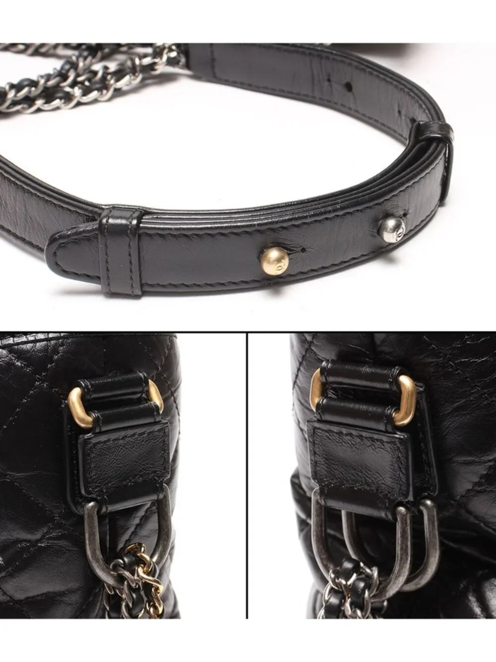 Chanel Chain Shoulder Bag Quilted Hobo Large Gabriel